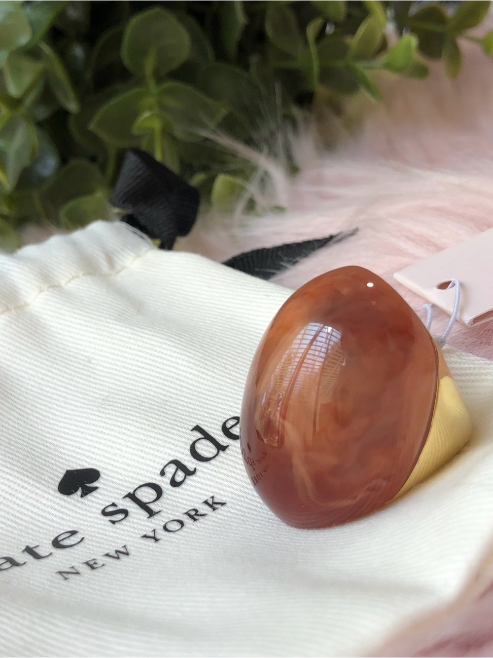 Kate Spade Mood Ring Brown and Gold Size 6